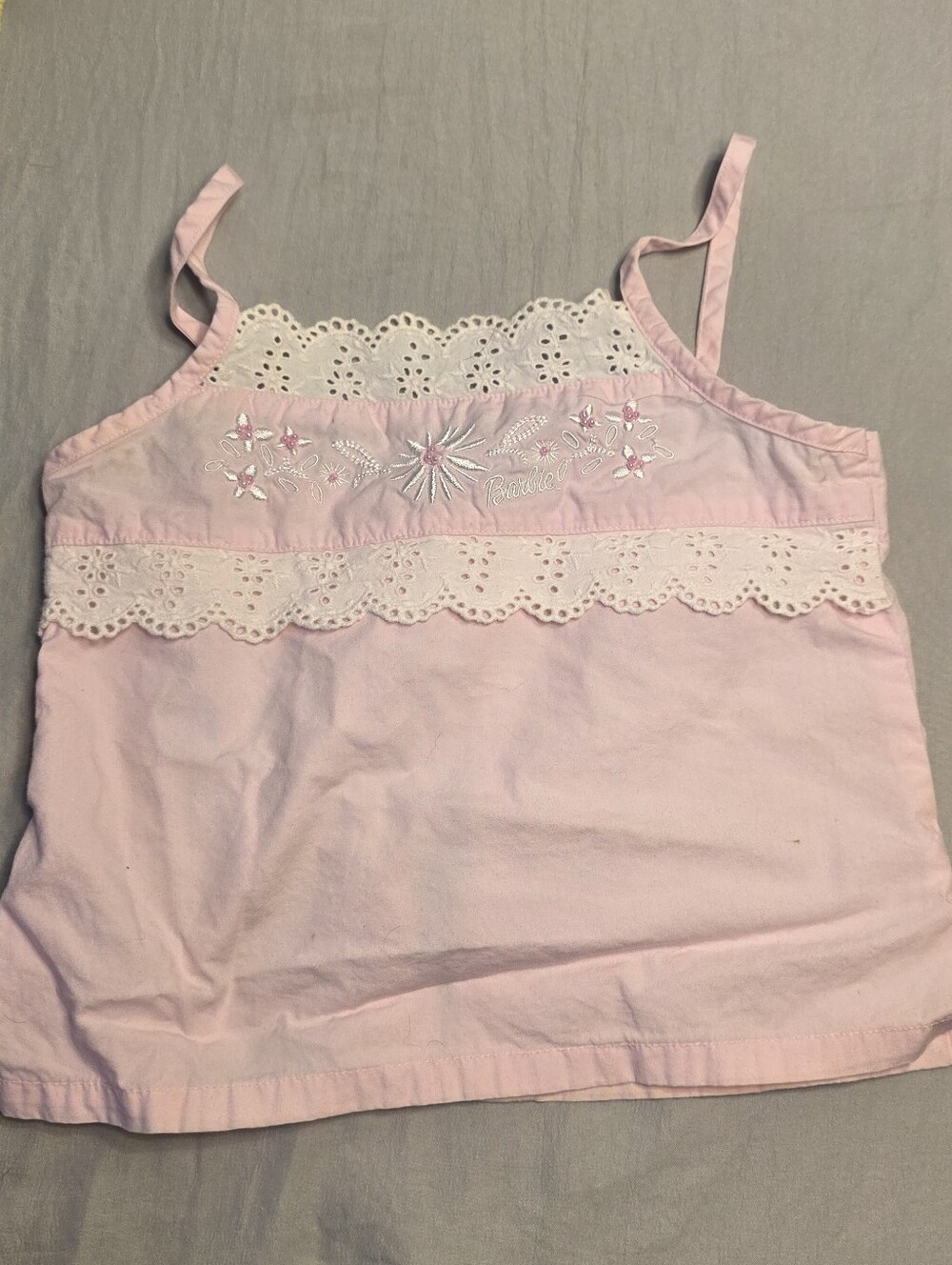 Barbie Vintage Light Pink Crochet Trim Tank